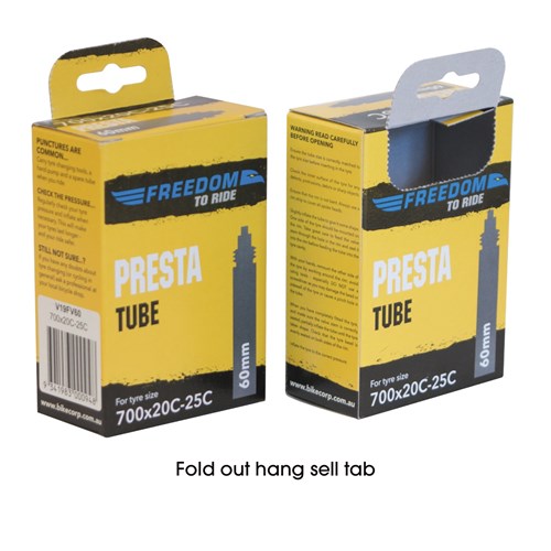 Presta Fold out hang sell tab